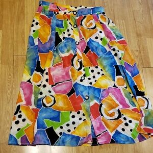 Vintage 80s pop abstract skirt sz medium